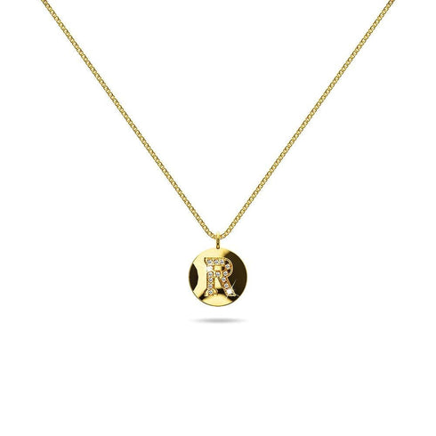 Solid 925 Sterling Silver Initial Alphabet Personalised Disc Necklace